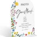 2 x Acrylic Wedding Signs Photo Guest Book Sign for Reception, 6x8" Floral Themed Arch Acrylic Table Decor, Love Is In Bloom & Baby In Bloom Decorations for Baby Shower Bridal Shower Engagement, (Mix)