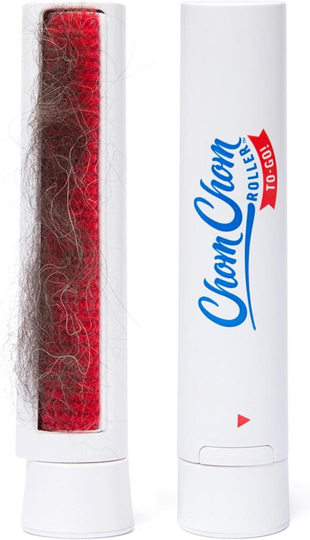 ChomChom Roller for Pet Hair - Reusable Lint Roller Pet Hair Removal Tool for Clothes, Couches, Cars and Travel - Cat Dog Hair Remover, Compact, No Sticky Refills Needed (Travel Togo) (1 Count (Pack of 1))