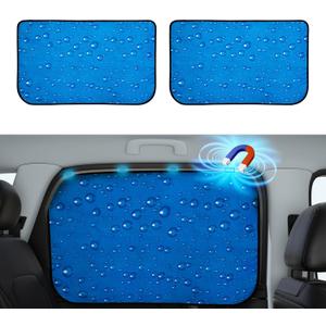 Aokway Magnetic Side Window Sun Shade -100% Block Light Car Window Shades - Car Privacy Curtains Universal Fit for Baby Naps, and Camping with UV Protection (Blue, Rear 2pcs)