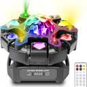 Moving Head DJ Lights, 5in1 Stage Effect Light with 6-Arm LED Beam, Disco Ball, Starry Projection, Strobe, Colorful Light Strip, Support DMX-512 & Remote for Party DJs Gig Bar Club Wedding