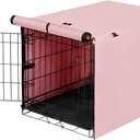 X-ZONE PET Double Door Dog Crate Cover - Polyester Pet Kennel Cover Fits 24 inches Wire Dog Cage Pink