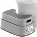 MR.SIGA Toilet Stool Squat Adult, Bathroom Stool Heavy Duty, Anti Slip Toilet Step for Bathroom, Toddler Step Stool for Kids, Light Gray & Dark Gray