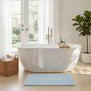 GRANNY SAYS Baby Blue Bathroom Rug 20" x 32", Non-Slip Microfiber Bath Mat