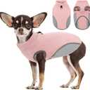AOFITEE Fleece Dog Sweater, Warm Dog Fleece Sweater for Small Dogs Girls Boys, Stretchy Fall Dog Sweater Fleece Dog Vest Jacket, Doggie Sweatshirt for Yorkie, Teacup, Chihuahua, Black S (Pink)