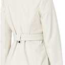 Sebby Collection Women's Soft Shell Trench Coat with Detachable Hood (Stone, Medium)