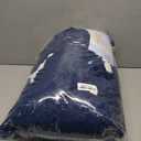 UOZZI BEDDING Navy Faux Fur Comforter Set Queen 3 Pieces - 1 Shaggy Comforter 90x90 with 2 Pillowcases - Ultra Soft and Easy Care Luxury Plush Warm Winter Fluffy Fleece Duvet Set