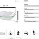 Bathroom Vessel Sink, Tempered Glass Vanity Round Bowl with Chrome Faucet and Pop up drain Set, Frosted, 16.5 x 5.5 inches