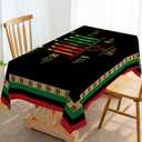 Hafangry Kwanzaa Tablecloth Kinara African American Harvest Festival Table Cloth Cover Decoration Kitchen Dining Room Home Table Decor - 6084inch