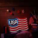 Threan 4th of July Neon Signs USA Flag LED Decorations Independence Day Light up Room Sign Patriotic Light USB Wall Living Room Decor for Home Bedroom Office Table Art Gifts