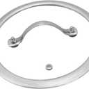 7 Inch Flat Clear Glass Pot Lid for Frying Pan Replacement Cover Can Withstand 428F with Stainless Steel OD 7.8" ID 7.07",Beveled Edge Polished Silver