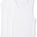 Amazon Essentials Men's Slim Fit Breathable Cotton Tank Undershirts, Pack of 3, White, Large