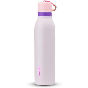 Owala FreeSip Twist Insulated Stainless Steel Water Bottle with Straw for Sports and Travel, BPA-Free, 24-oz, Pink/Purple (Dreamy Field)