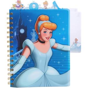 Disney Cinderella Tab Journal Notebook, Spiral Bound, 96 Lined Pages, 8 x 7 inches