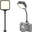 2 x On-Camera Video Light with Extension Arm, Portable Rechargeable LED | With Extension Arm, Bright & Portable, Rechargeable | Compatible with DSLR, GoPro, Phone, Sony, Canon, Nikon & Panasonic