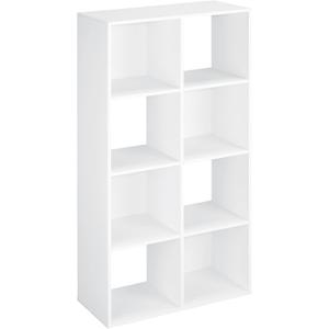 ClosetMaid Cubeicals 8 Cube Storage Shelf Organizer Bookshelf, Stackable, Vertical or Horizontal, Easy Assembly, Wood, White Finish