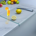 Clear Tempered Glass Cutting Board for kitchen with Counter Lip,Glass Chopping Board, Scratch-Resistant,Non-Slip (Clear)
