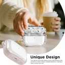 2 x for Airpods Pro 3 Case Clear, Soft TPU Transparent Anti-Yellowing for Apple AirPods Pro 3rd Generation (2025) Case Cover for Men & Women with Keychain, Military-Grade Shockproof, Clear+Pink