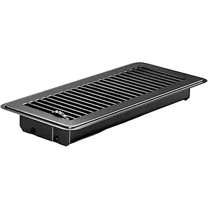 Bottone Floor Register 11.5 x 5.5 Inches, Heavy-Duty Steel Walkable Vent Cover for Home Floor and Sidewall - Easy Drop-in Installation, Adjustable Airflow, Rust-Resistant Finish (Black) (Black)