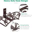 TomCare Garden Hose Holder Heavy Duty Water Hose Holder Holds 150 FT Hoses Solid Metal Hoses Hanger Wall Mount Decorative Durable Garden Hoses Storage Hose Reel Hose Organizer for Outside Yard, Bronze
