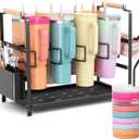 Tumbler Water Bottle Organizer for 40 oz Tumbler with Handle, 2 in 1 Multi-Functional Stanley Cup Storage Holder, Stanley Cup Stand Organizer Drying Rack for Kitchen Cabinets Organizer, 8 Slots
