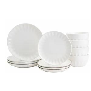 Mason Craft and More Stoneware Cafe Dinnerware Set - White