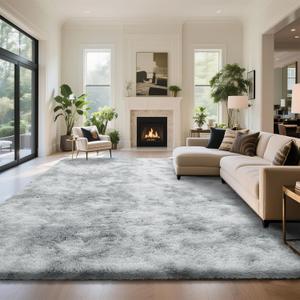 yongyangjuxin Fluffy Rug Shag Area Rug, Gradual Grey 10x14 Area Rugs for Bedroom, Super Soft Shag Rugs for Living Room Bedroom Kids Room Home Decor, Upgrade Anti-Skid Rectangular Fuzzy Rug