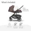 UPPAbaby Cruz V3 Stroller - from Birth + Car Seat Compatible - Full-Size, Reversible Seat - Infant Insert, Bug and Rain Shields Included - Owen (Mocha Mlange/Carbon Frame/Chestnut Leather)