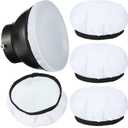 4 Pieces Diffuser Lamp Sock Soft Cover 7 Inches/ 18 cm Standard Cloth Diffuser Light Sock Lampshade Reflector Lamp for Strobe Flash Light Speedlite(White)