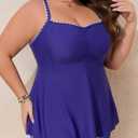 Summer Mae Women Plus Size Two Piece Tankini Swimsuits Flowy Bathing Suits Tummy Control Swimwear with Shorts Undersea Garden 18 Plus (Purple)