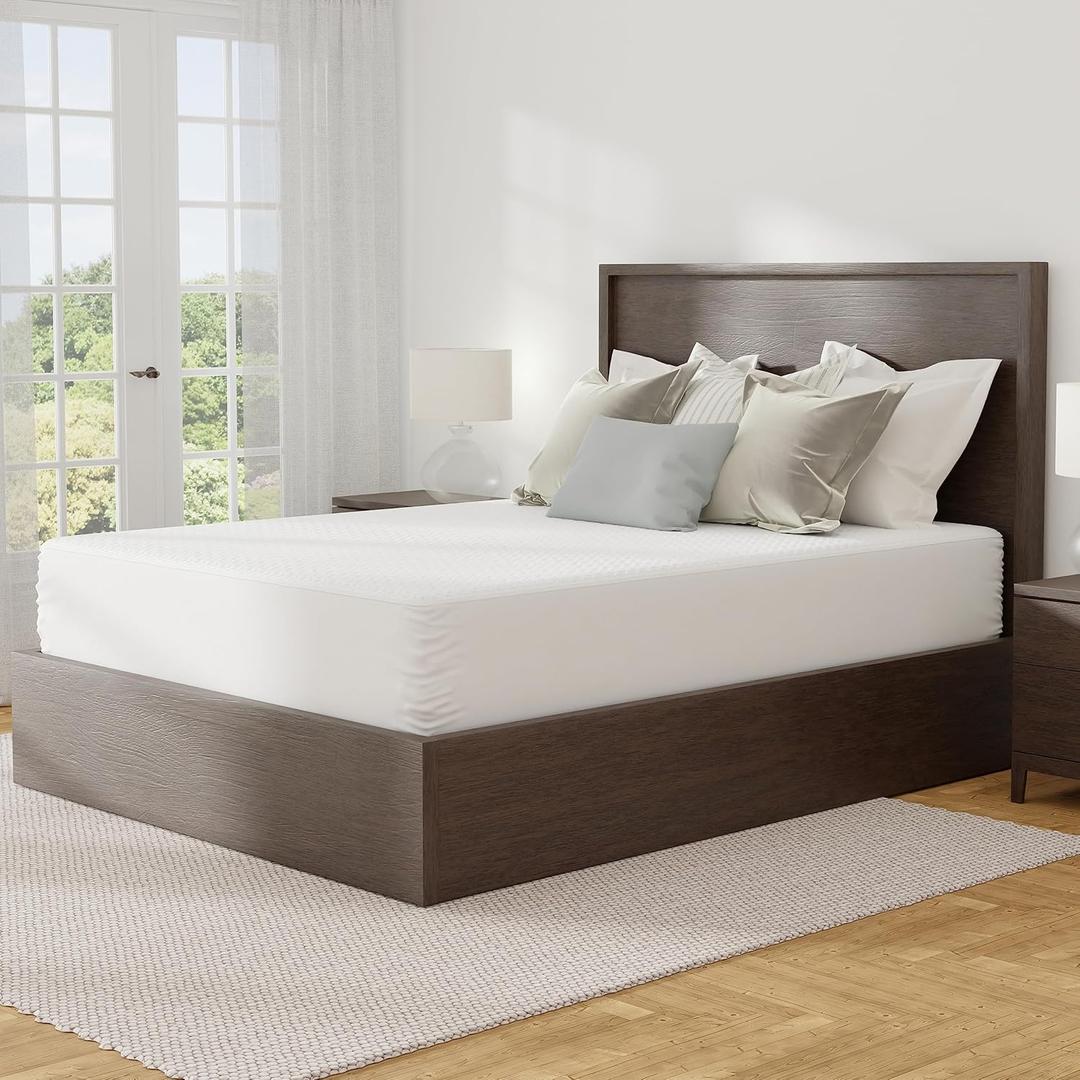 AllerEase Platinum Zip-Off Top Waterproof Mattress Protector Full Size 360 Degree Zipper Allergen Barrier Temperature Balancing Luxurious Plush Top Separately Machine Washable Mattress Cover (White)