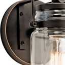 Kichler Brinley 11.5" Wall Sconce in Olde Bronze, 1-Light, Vintage Wall Mount Light with Clear Glass, (11.5" H x 5" W), 45576OZ