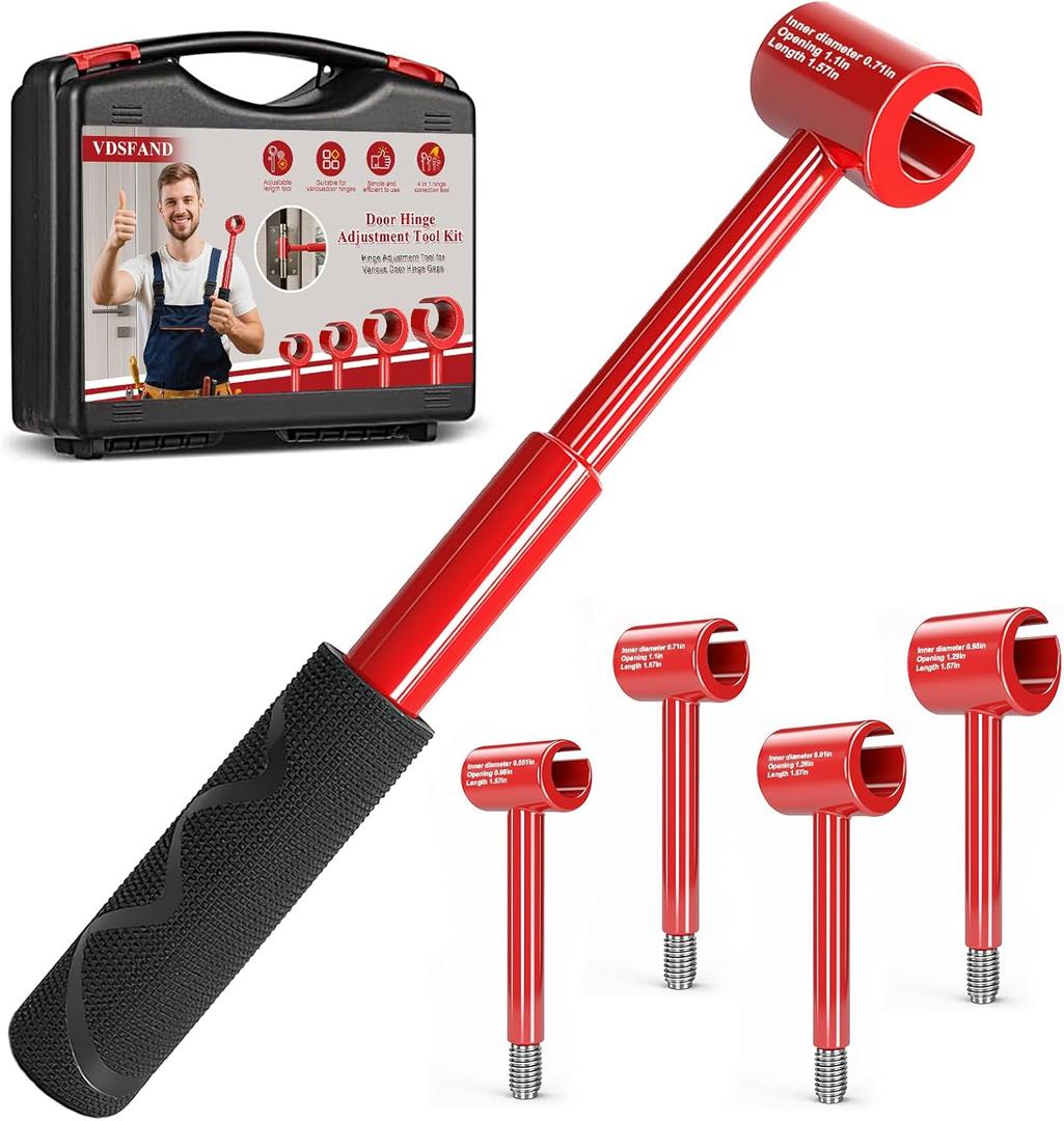 Vdsfand 4 in 1 Door Hinge Adjustment Tool Kit Door Gap Adjustment Tool for Precise Hinge Gap Adjustment Upgraded Hinge Gap Adjusting Wrench for Installation and Repair of Residential and Commercial