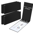 Humyoun 4 Pcs 8.5'' x 14'' Landscape 3 Ring Legal Size Binders 2 Inch Round Ring Binders Heavy Duty Economy Holds 8.5 '' x 14'' Paper for Artwork Blueprints, Office, Home, Work Places (Black)