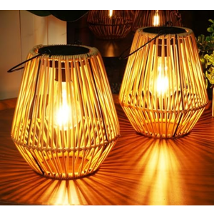 Homemory 2 Pack Solar Lanterns Outdoor Waterproof Hanging Lights, Outside Solar Lamp Decorative for Garden, Yard, Patio, Porch, Trees, Lawn, Pathway, Table