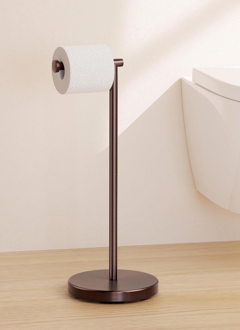 KES Brushed Bronze Toilet Paper Holder Stand, Toilet Roll Holder Free Standing with Heavy Base, 18/8 Stainless Steel, BPH283S1-BB