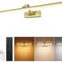 URSOLA 32" Picture Lights for Wall, 3CCT, Dimmable & Remote, Wireless Battery Operated Art Painting Light, Picture Frame Light for Gallery