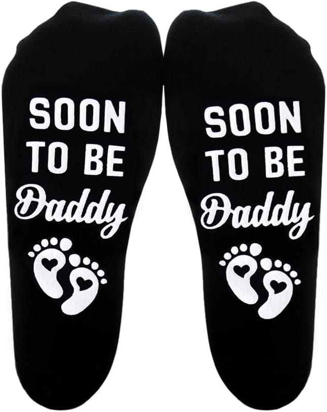 New Daddy Dad Gifts for Men Husband First Time Dad Father Gifts for Men Soon to Be Daddy Socks Gifts 2025 Pregnancy Announcement Gifts for Him Husband Dad Daddy to Be Socks Gifts for 1st Time Dad (Black)