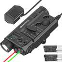 TOUGHSOUL Mlok and Picatinny Mounted Tactical Flashlight Green Laser Red Laser 3 in 1 Combo, 1200 Lumen Light with Remote Pressure Switch for Rifle