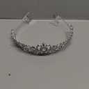 Rannyrena Sparkling Crystal Tiara Crown for Women Gorgeous Rhinestone Bridal Wedding Headband with Combs Elegant Birthday Party Prom Hair Accessories (Silver-white)