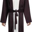 Boys Biblical Saint Joseph Costume Jesus Robe for Kids Shepherd Cosplay Outfit Nativity Middle East Tunic Costume (Large, Coffee)