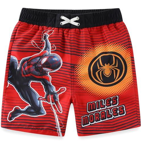 Marvel Spider-Man Miles Morales Boys UPF 50+ Swim Trunks Bathing Suit for Big Kids Red , Size 16