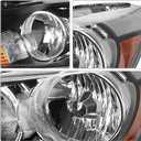 AS Headlight Assembly for 2008 2009 2010 2011 2012 Honda Accord 4dr Sedan Headlamps with Black Housing Clear Reflector Clear Lens Driver and Passenger Side
