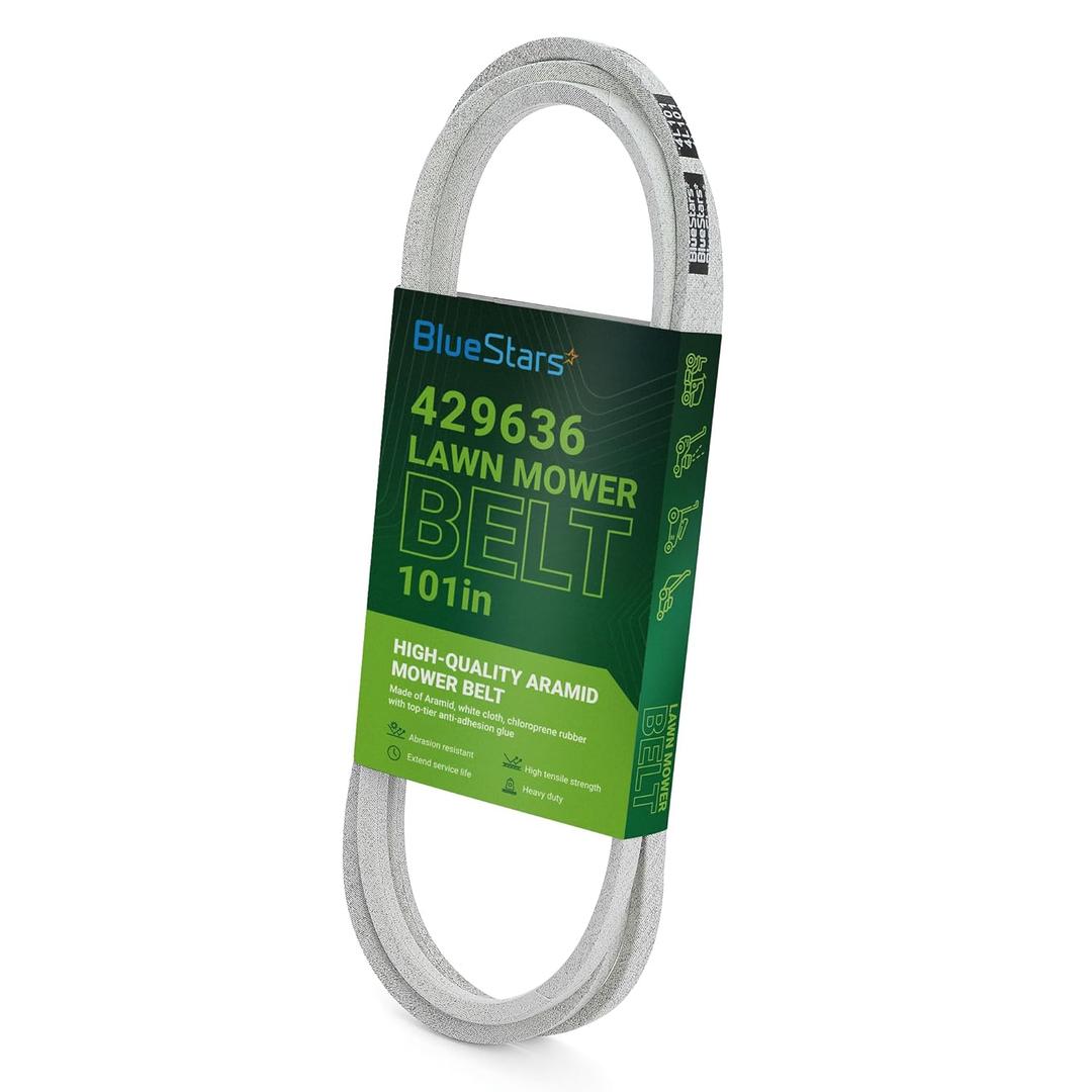 BlueStars 429636 197253 Lawn Mower Drive/Deck Belt - Fits for 42" Deck Craftsman Husqvarna AYP Poulan 532429636 532197253 598559101 592855001 PP19A42 YTA18542 | Aramid Cord | 101 inch
