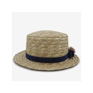 Boater Hats for Men Women Straw Skimmer Hat Wide Brim Halloween Christmas Costume (Blue Band)