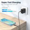 2 Pack 25W Super Fast Charger for Samsung Galaxy A17 A16 A15 A14 5G A56 A55 A54 A53 A52 A36 A32 A31 A41 A51 A71 S26, Dual USB C Ports Travel Adapter+2 * 6.6FT Type C Cable Cord
