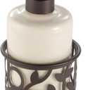iDesign Ceramic Soap Dispenser Pump, The Vine Collection - 13oz, 3.5" x 3.5" x 8.75", Vanilla and Bronze