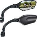 Adjustable Handlebar Bike Mirror, Shatterproof HD Glass Lens, Universal Fit Rearview Bicycle Mirrors, 360 Rotatable, Compatible with Mountain Bikes, E-bikes, Road Bikes(1 Pair)