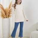Girls Puff Sleeve Cute T Shirts Kids Fall Tops Crewneck Clothes Loose Fit 5-14Y
