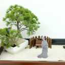 Buddha Statue 3.93 Inch Zen Monk Figurine Sweeping Monk Sculpture Micro Landscape Ornament Feng Shui Decor for Home Office Garden Bonsai