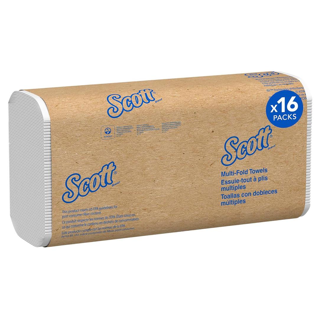 Scott Professional Universal Multifold Paper Towels, Bulk (01804), Absorbency Pockets, White, 9.2"x9.4" Towel, Compressed (250 Sheets/Pack, 16 Packs/Case, 4,000 Sheet Total)